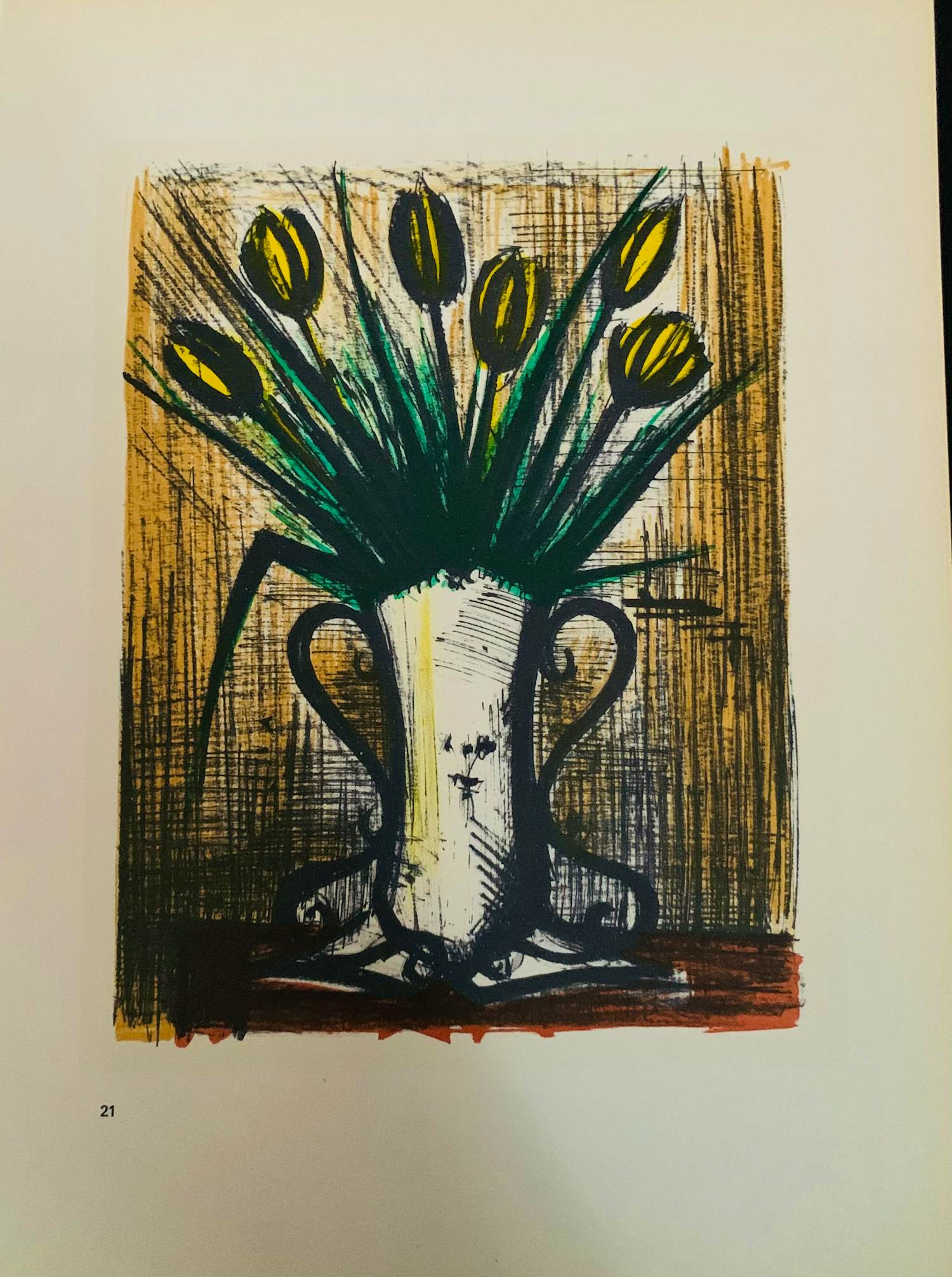 Bernard Buffet - Bouquet de tulipes jaunes, 1965. Lithografie. kopen? Bied vanaf 25!