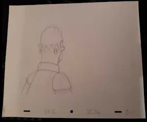 Matt Groening - originele productietekening The Simpsons, Homer, ingelijst + Certificaat kopen? Bied vanaf 90!