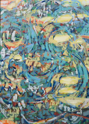 Maria de Ronde - Olieverf op doek, Abstracte compositie - Ingelijst kopen? Bied vanaf 100!