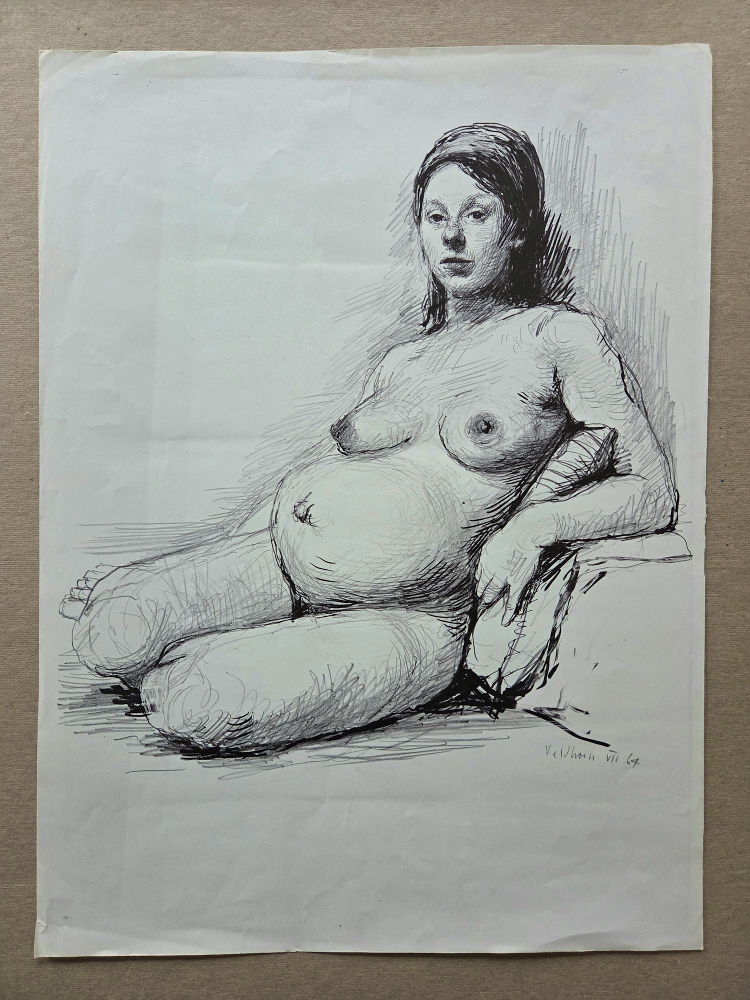 Aat Veldhoen - Naakt. Portret vrouw. kopen? Bied vanaf 49!