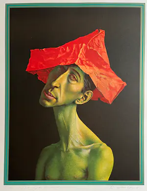 AcheterRudolf Hausner - Trauriger Europäer - Signierte nummerierte Original Farblithographie 1979? Enchérissez de 290!