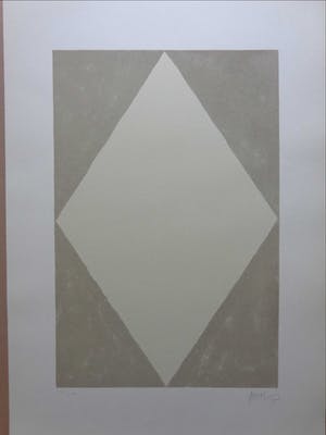 Dan Van Severen - GEOMETRISCHE ABSTRACTIE / KLEURLITHO / 70x50cm / SIG / 1975 kopen? Bied vanaf 45!