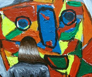 Gerard Boersma - Freedom Cry (Vrouw kijkend naar schilderij van Karel Appel) kopen? Bied vanaf 100!