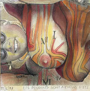 Yvon Adam - Erotisches Kunstwerk „Die Uhren sind auf Sommerzeit gestellt“ Mischtechnik – gerahmt kopen? Bied vanaf 50!