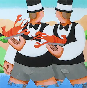 Yvonne Zomerdijk - Zeefdruk, Zeebanket - Ingelijst kopen? Bied vanaf 50!