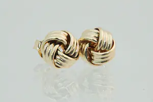85 - Elegant paar 14krt rosé gouden oorstekers model - fraai afgewerkte "knopen" kaufen? Bieten Sie von 60!