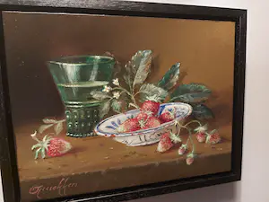 Thomas Heesakkers - Stilleven - roemer en schaaltje aardbeien kopen? Bied vanaf 150!