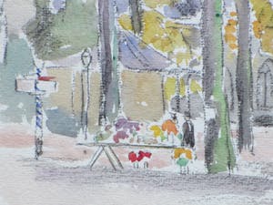 Han Krug - De Brink Baarn - Aquarel kopen? Bied vanaf 1!