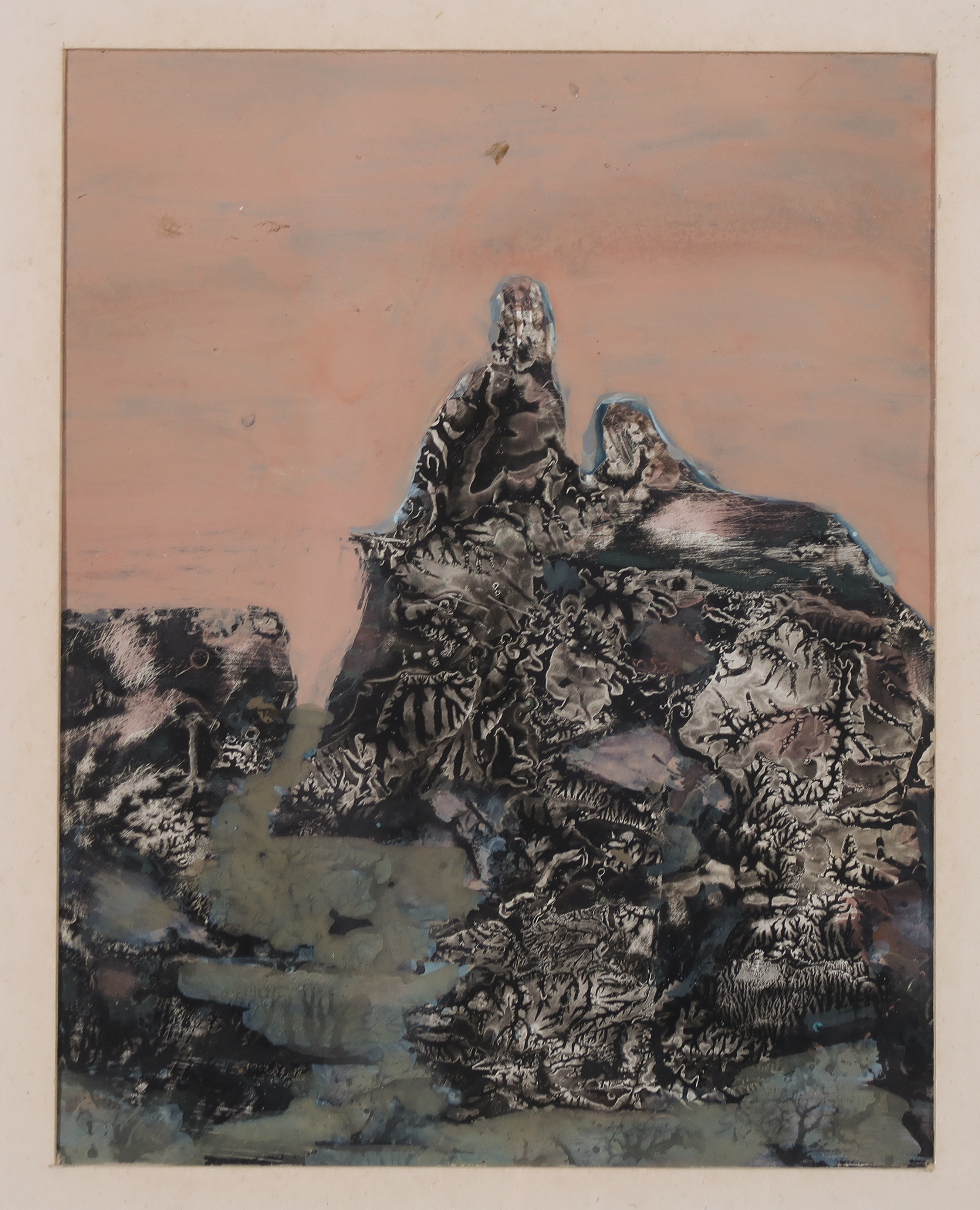 Niet of onleesbaar gesigneerd - Gouache op papier, Figuren in zwart - Ingelijst kopen? Bied vanaf 1!