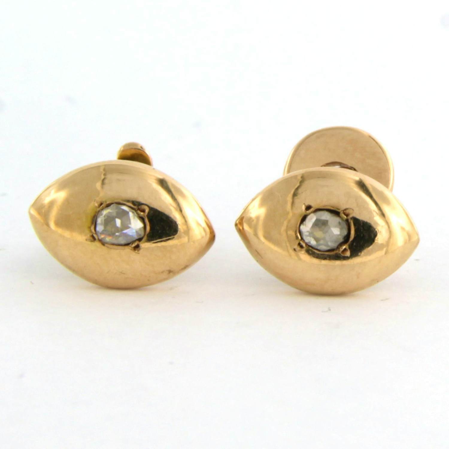 18k gouden boordknopen bezet met diamant kopen? Bied vanaf 210!