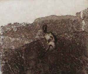 Constant - Ingelijste ets/aquatint: Eenzame figuur in Landschap: 1985 verkocht voor € 295!