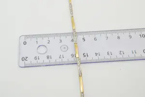 7- Fijne 1e gehalte  zilveren armband schakel-model met zirkoontjes - 19 cm lang kopen? Bied vanaf 20!