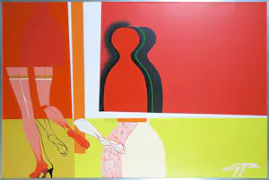 AcheterAdrian de Gijzel - Acryl op doek, Vlucht met kousen (Groot)? Enchérissez de 1!