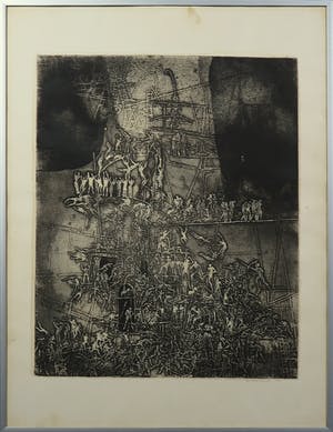 Elmar Gille - Ets, Zonder titel - Ingelijst kopen? Bied vanaf 1!