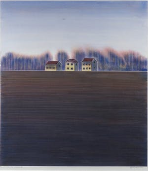 Willem de Vries - Linosnede, Hilversumse Meent II - Ingelijst kopen? Bied vanaf 80!