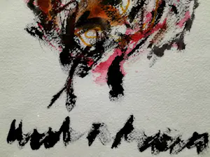 Anton Heyboer - Kip - Inkt en krijt op geschept papier - 1995 - 35 x 26 cm - ingelijst kopen? Bied vanaf 160!