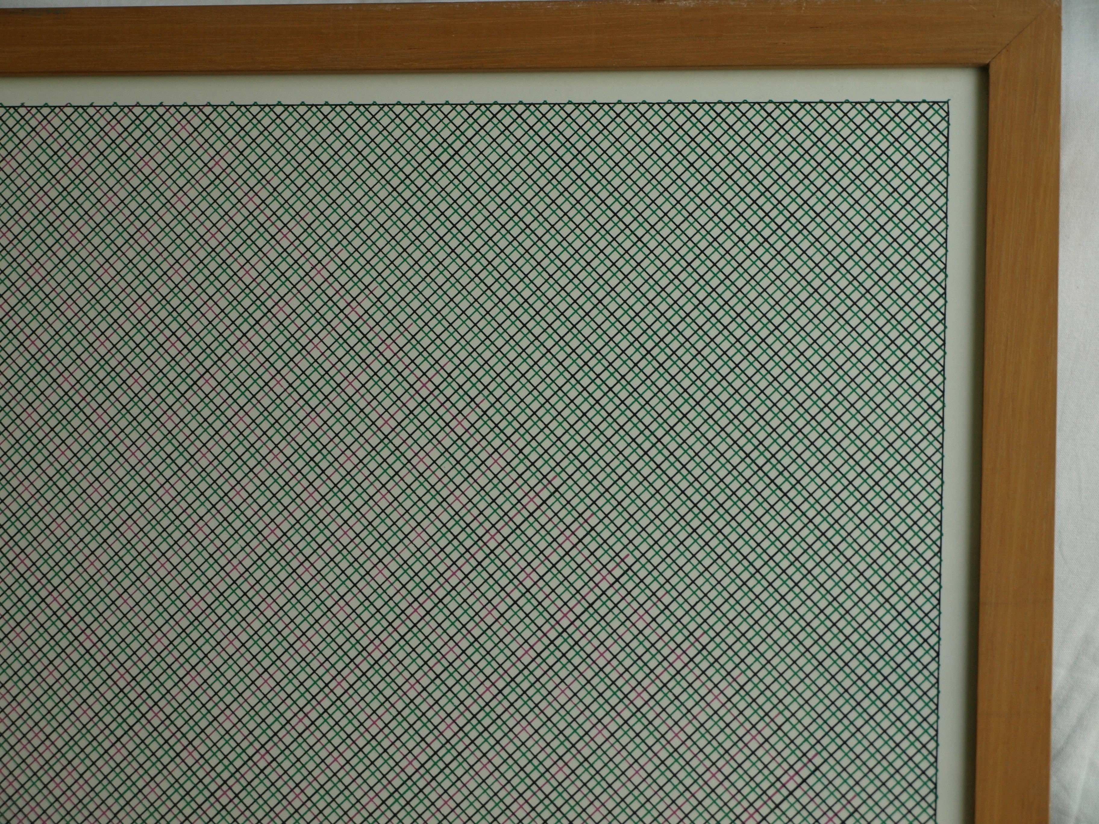 Arnold Pander - Tekening , Overgang van violet naar groen - ingelijst – 1976 kopen? Bied vanaf 1!