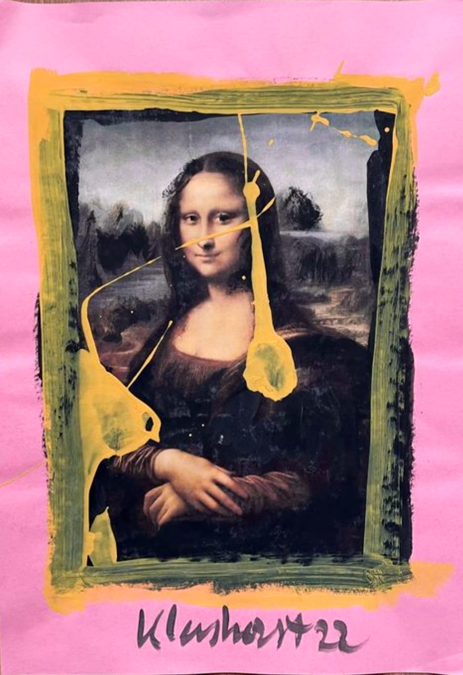 Peter Klashorst - Gemengde techniek - Mona Lisa - Handgesigneerd !!! kopen? Bied vanaf 90!