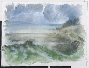 Pauline Braat - Lot met 1 aquarel (landschap) en 3 etsen (abstract) kopen? Bied vanaf 1!