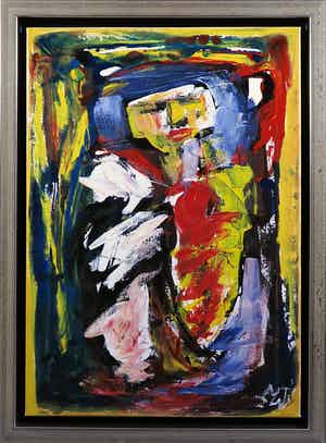 Martin van Wordragen - Olieverf op doek, Exotische verschijning - Ingelijst verkocht voor € 250!