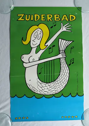 Opland - en (naar) Hergé (Kuifje): 3x Affiche Zuiderbad Amsterdam – 1979-1980 kopen? Bied vanaf 1!