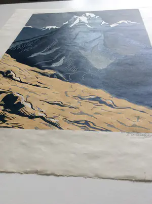 AcheterDick van Luijn - Berglandschap - linodruk uit 1960? Enchérissez de 110!