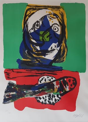 Karel Appel - litho 104/200, sans titre - gesigneerd en 1966 kopen? Bied vanaf 695!