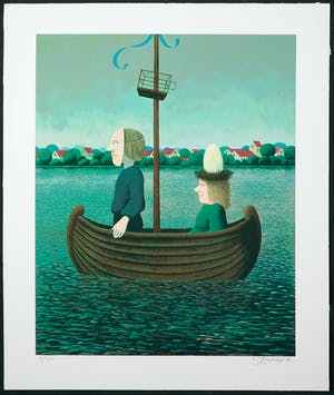 Dolf Zwerver - Zeefdruk, Liefdesbootje kopen? Bied vanaf 1!