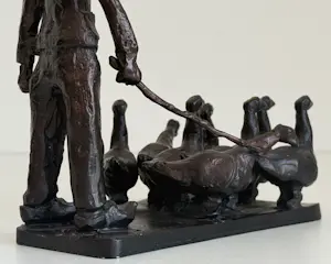 Piet Brouwer - metalen sculptuur | 'n Gaanzendriewer' | 1997 kopen? Bied vanaf 450!