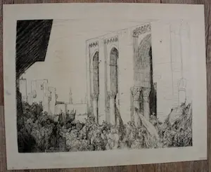 Marius Bauer - Ets: Optocht van pelgrims - 1896 kopen? Bied vanaf 395!