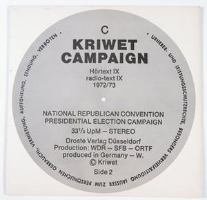 Ferdinand Kriwet - Campaign Hörtext IX / Radio-Text IX 1972/1973 kopen? Bied vanaf 1!