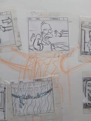 Matt Groening - origineel storyboard The Simpsons, ingelijst + certificaat kopen? Bied vanaf 99!