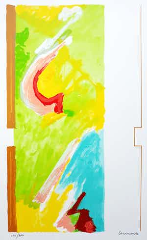 Johan Lennarts - Abstracte compositie, zeefdruk verkocht voor € 40!