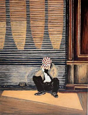 Bruno Vekemans - "Clochard" - gesigneerde lithografie - nieuwstaat kaufen? Bieten Sie von 215!