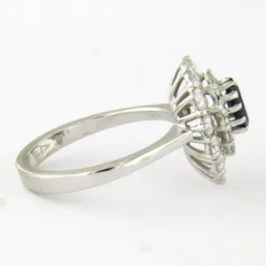 18k gouden ring met saffier en briljant geslepen diamant tot. 0.90ct kopen? Bied vanaf 810!