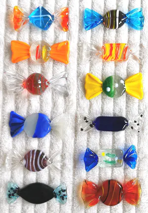 Seguso - 24x Murano Glas Snoepjes / Bonbons / Sweets - Vintage Kunst Venetië kopen? Bied vanaf 70!