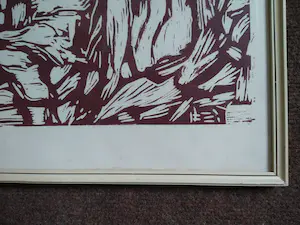 Niet of onleesbaar gesigneerd - Man met hoed - hout/lino snede kopen? Bied vanaf 1!