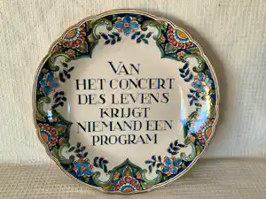 Koninklijke Tichelaar Makkum - Sierbord met spreuk verkauft für € 25!