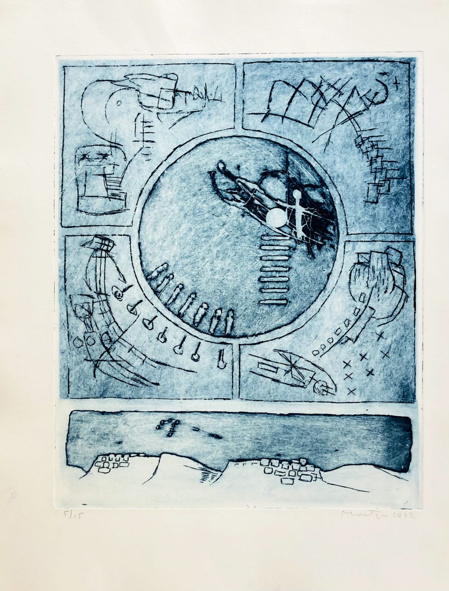 Jan Montyn - Cercle amoureuse, kleurenets verkocht voor € 95!