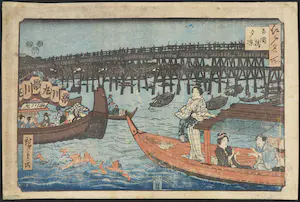 Ando Hiroshige - Houtdruk, Ryôgoku-bashi yûsuzumi kopen? Bied vanaf 80!