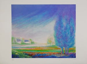 Chris de Moor - e.a: vier handgesigneerde grote (!) lithografien: Landschappen kopen? Bied vanaf 25!