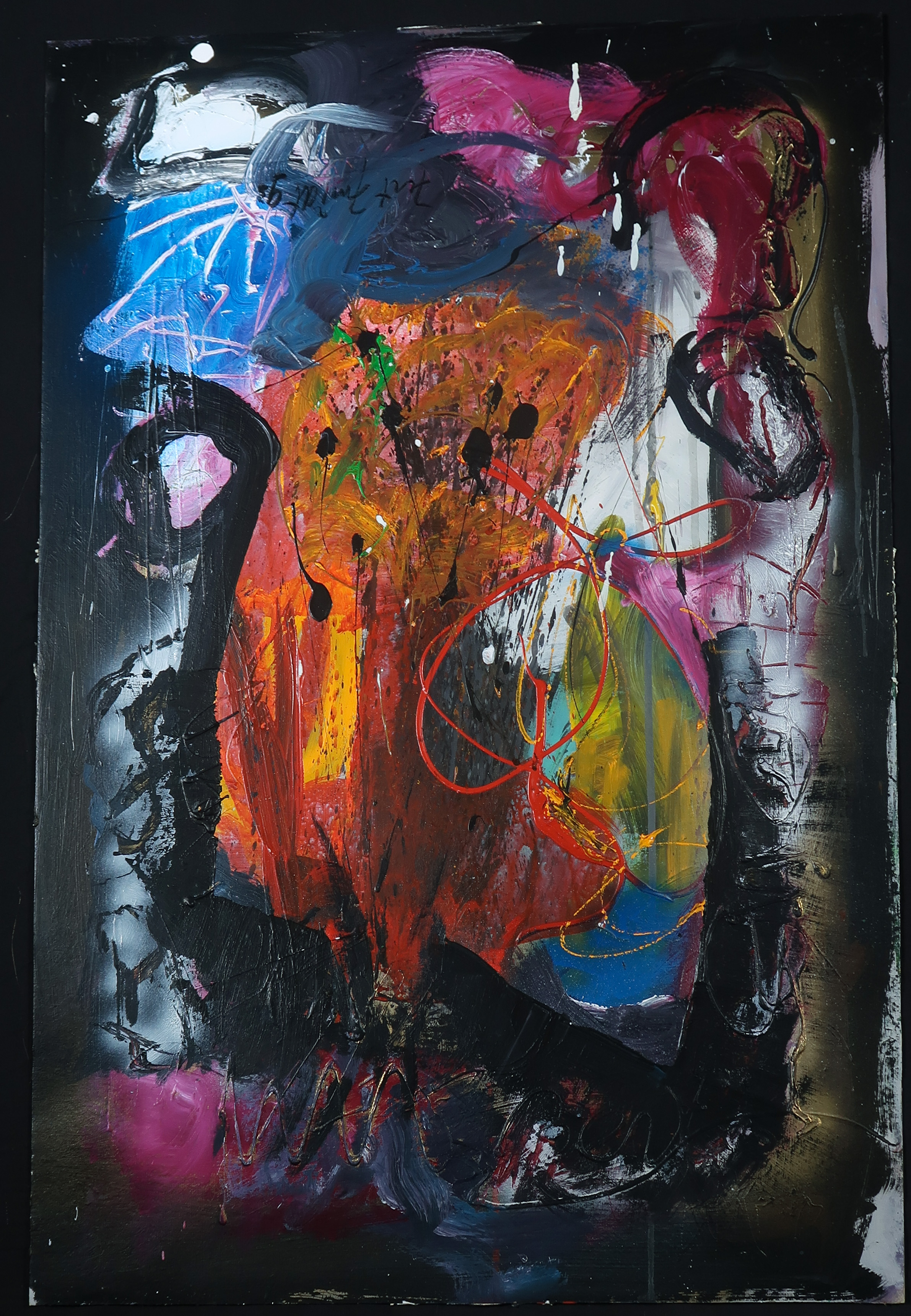 Bert Smidt - Acryl op karton, Abstracte voorstelling kopen? Bied vanaf 35!