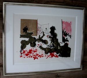 Constant - grote ingelijste litho: Le Massacre - 1972 kopen? Bied vanaf 395!
