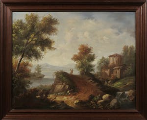 Niet of onleesbaar gesigneerd - Olieverf op doek, Landschap kopen? Bied vanaf 1!