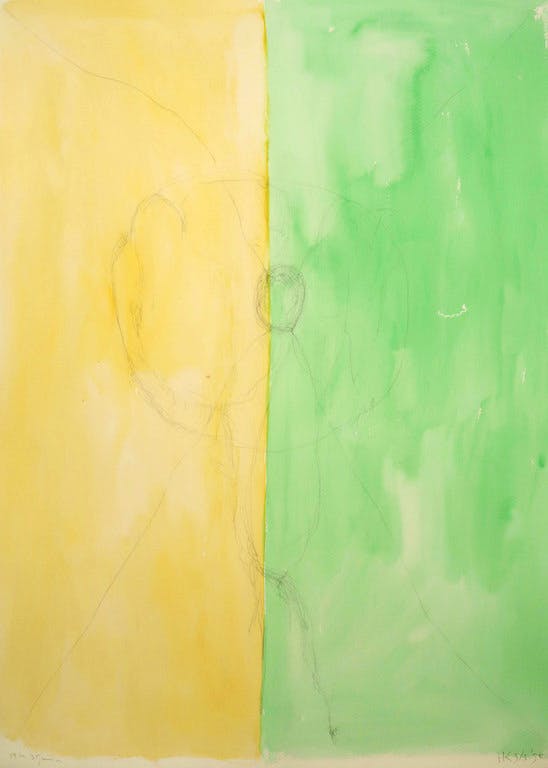 Hans Kuijs - Aquarel, Z.T. Geel-groen kopen? Bied vanaf 1!