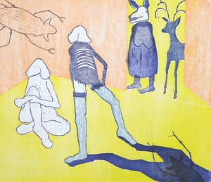 Angelique van Wesemael - Houtsnede, Zonder titel kopen? Bied vanaf 1!