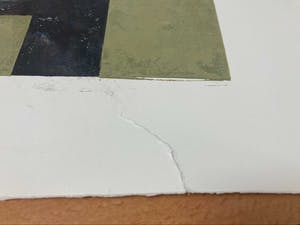 Betty Scheer - Linosnede, Tafel met speelkaarten kopen? Bied vanaf 1!