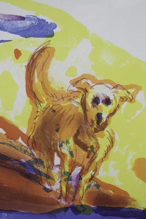 Pieter Defesche - Landschap met figuren en hond - Ingelijst kopen? Bied vanaf 1!