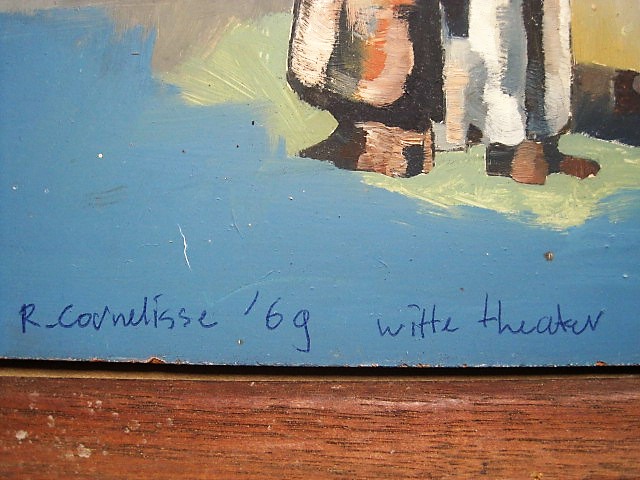 Ruud Cornelisse - Post Cobra Surrealisme olieverf 1969 "Witte Theater" gesigneerd  kopen? Bied vanaf 1!