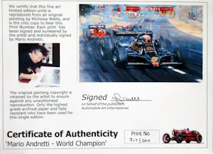 Nicolas Watts - Lotus 79 #5 Mario Andretti (Signed) - Winner French Grand Prix 1978 kopen? Bied vanaf 149!